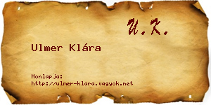 Ulmer Klára névjegykártya